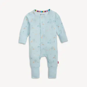 Blue Serene Safari Magnetic Convertible Coverall PJs