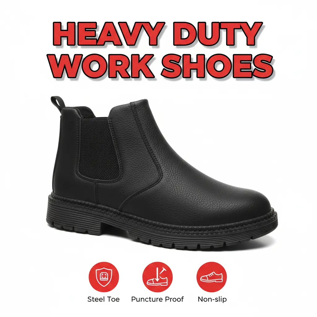 Steel-Toe Work Clogs for Men and Women, Waterproof Slip-on Safety Shoes with Anti-Slip Soles for Kitchen & Outdoor Work, Footwear, Worker