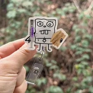 Doodle Bob Zyprexa and Turkey Sandwich- Nurse badge reel, RN, ER, healthcare, work accessory