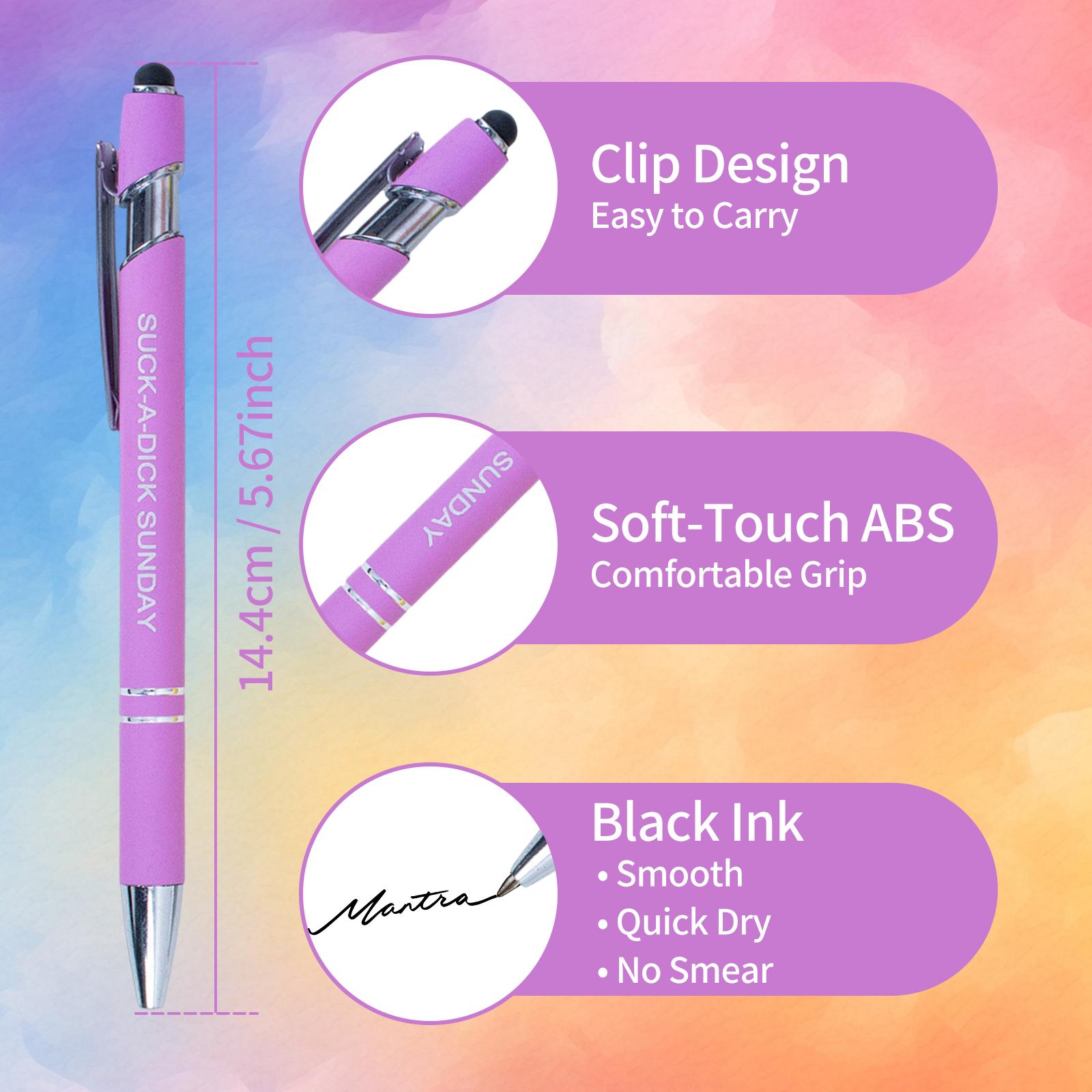 7PCS Funny Sarcastic Quote Ballpoint Pen Set – Relatable Office Humor Pens, Smooth Writing Black Ink, Cute Desk Accessories, Funny Coworker Gifts, Office Supplies for Work, School & Home