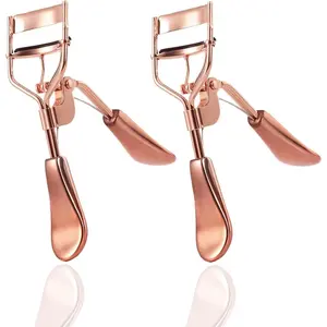 2-Pack Rose Gold Eyelash Curler, Professional Lash Curler with Silicone Pad for Long-Lasting Curl