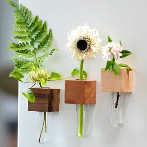Test Tube Vase Fridge Magnet, Hydroponic Flower Arrangement Device, Exquisite Room Desktop Decoration, Strong Magnetic Suction Glass Tube Vase
