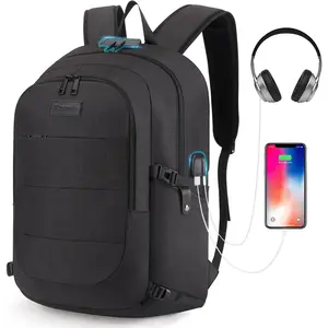 Travel Laptop Backpack Water Resistant Anti-Theft w/ USB Charging Port & Lock fits up to 15.6" Laptop