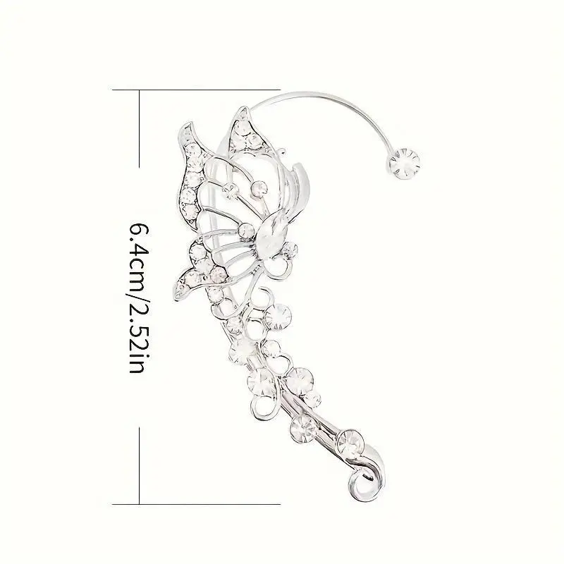 2pcs Sparkling Butterfly Ear Cuff Climber Set - Hypoallergenic Copper, No Piercing Required, Perfect for Parties & Casual Attire 2pcs Sparkling Butterfly Ear Cuff Climber Set - Hypoallergenic Copper, No Piercing Required, Perfect for Parties & Casual Attire