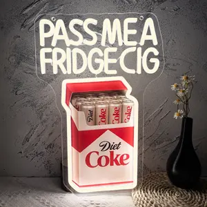 Cigs Neon Sign，Dimmable Drink Light for Wall Decor, Decor Neon Signs for Business Man Cave, Bar, Shop, Bedroom, Gifts for Christmas, Birthday