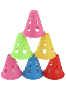 8cm Inline Skate Training Props, Flat Flower Poles Obstacle Course Markers, Small Cone Buckets for Skill Development