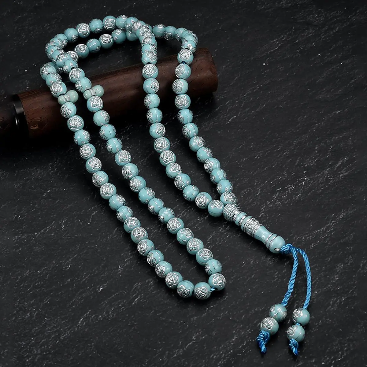 Handmade Knotted Bangle with Acrylic Beads, Vintage Ethnic Stackable Jewelry for Unisex Muslim Casual Wear, Islamic Ramadan Gift, Stackable Bangle, Vintage Ethnic Style