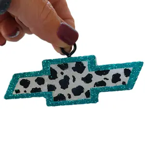 Chevy Emblem cow print car freshie.