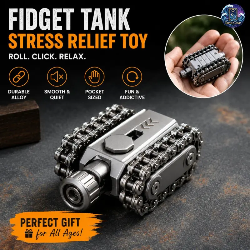 Premium Alloy Military Tank Fidget Toy 360° Rotatable Turret Stress Relief Toy
