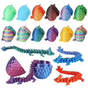 12PCS 3D Printed Dragon Eggs with Dragon Inside, Easter Egg Stuffers, Articulated Dragon Fidget Toy for Kid Boy Girls, Mystery Dragon Eggs for Birthday Gifts Boys and Girls