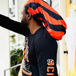 Tiger Stripe Loc Cap - Orange and Black Striped Design
