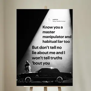 [NO FRAME] Euphoria Lyrics Quote Poster, Poster, Rap Music Fan Gift
