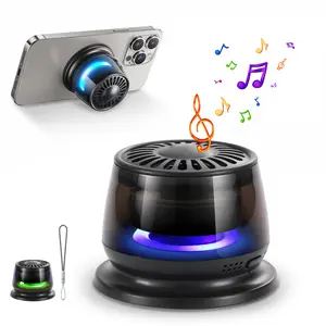 Portable Magnetic Bluetooth Speaker with RGB Lights & Phone Stand, Mini Bass Loud Speaker BT5.4, TWS Stereo Pairing, Hands-Free Calls, Magnetic MagSafe Speaker with Strap for Phone Fridge Shower Home, Travel Camping Outdoor