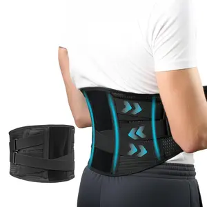 Caspe Adjustable Back Support Brace for Men & Women, Breathable Lumbar Belt with Removable Pad and Dual Compression Straps