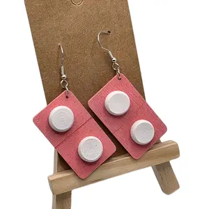 Allergy Pill Earrings - Wooden Hypoallergenic Design with Unique Shape and Fun Gift for Sensitive Skin