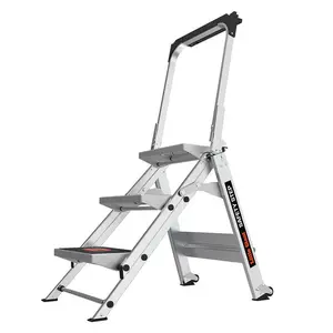 Safety Step - Lightweight Aluminum Stepstool, Type IA Rated 300 lbs, Non-Slip Safety Steps, Extra-Wide Feet Heavy-Duty for Temporary Staircase Safety Step - Lightweight Aluminum Stepstool, Type IA Rated 300 lbs, Non-Slip Safety Steps, Extra-Wide Feet Heavy-Duty for Temporary Staircase