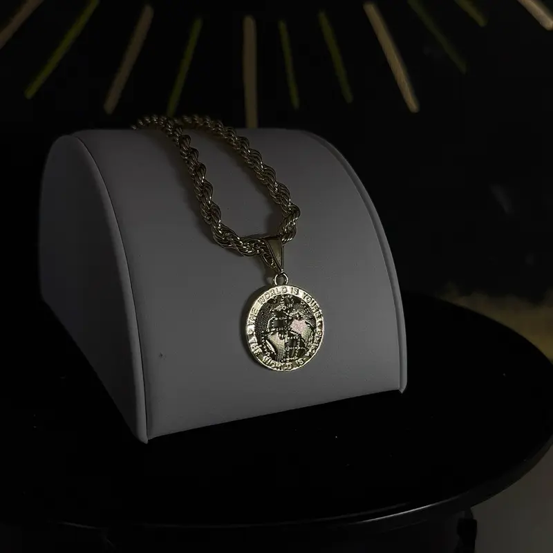 Gold Plated Small World Is Yours Key Pendant Necklace, 24in Rope Chain, Men’s Everyday Luxury Fashion Costume Jewelry Statement Piece, Gold Chains Necklaces, Key Pendant Necklaces