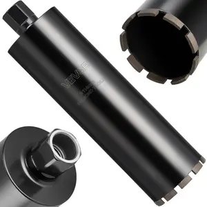VEVOR Core Drill Bit, 4-1/2 inch Diameter, 14 inch Drilling Depth, 1-1/4 in-7 Internal Thread, High-Precision Welding Technology, Wet Diamond Core Bit for Reinforced Concrete, Bricks, and Masonry