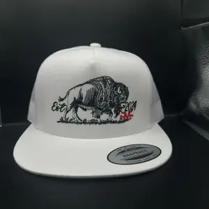 Buffalo Bill Hat - White, Snapback Closure, stainless steel chain, Adjustable Fit, Since 2024