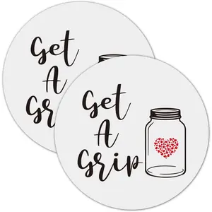 Jar Opener Gripper Pad, Jar Grippers for Opening Jars, Get A Grip Rubber Bottle Opener Gripper Pad, Round Multi-Purpose Non Slip Heat Insulation Bottle Lid Openers for Seniors  2 count