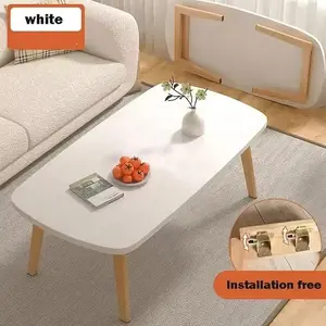 Folding Coffee Table Mini Desk Multifunctional Mid Century Modern Rustic Coffee Tables for Small Spaces Study Bedroom Living Room Kitchen Home Office