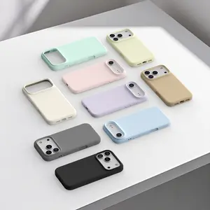 Phone Case: 3 PCS[1X Phone Case and 2X Screen Protectors]Liquid Magnetic Phone Case for iPhone 17 16 Pro Max 17 Ari Solid Color Skin Protection Soft Back Cover