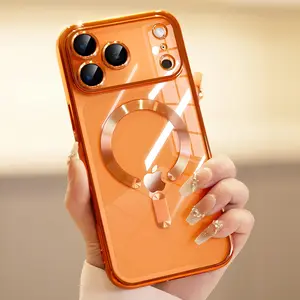 MagSafe-Compatible Magnetic Slim Soft TPU Smartphone Case with Full Camera Lens Protector, Plating, Never-Yellowing Feature - Shockproof Luxury Protection for iPhone 17 Pro Max,16,15,14,13,12 - Mother’s Day Gift Cellphone Accessories summerwins