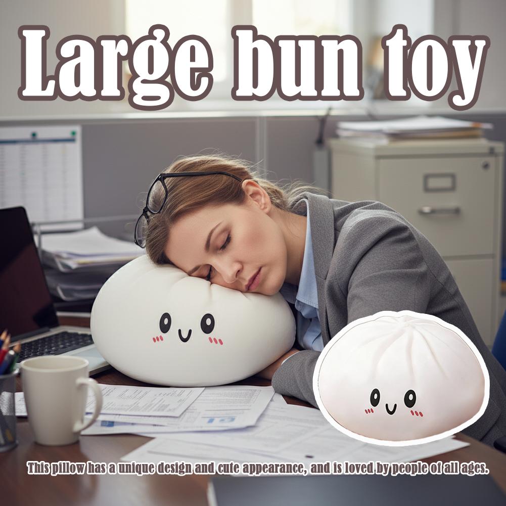 Large Dumpling Squishy Plush Toy Soft PET Stuffed Hug Pillow Adorable Steamer Design Home Decoration Stress Relief Toy for Kids