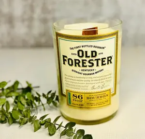Bourbon candle - old forester bottle - old fashioned scent - liquor bottle candle - organic soy wax