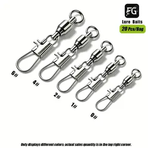 20pcs Stainless Steel Fishing Clamps, High Strength Corrosion Resistant, Ideal for Saltwater/freshwater, Strong Lure Connectors, Fishing Gear Accessories