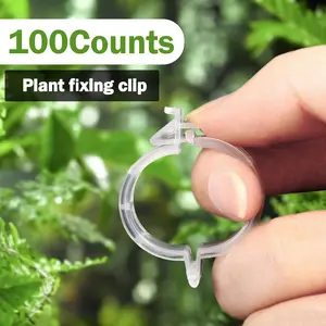 100 Counts Plant Support Clips, Upright Growth Support for Tomato & Grape Vines - White Plastic Trellis Clips for Vegetables
