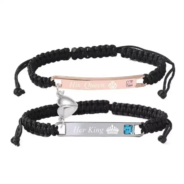 Couple bracelets rectangular rose gift box (8 roses)