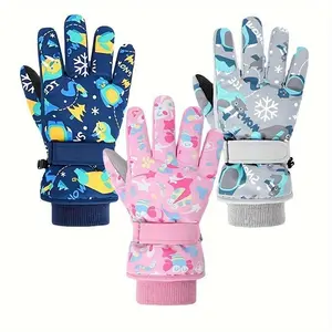 Winter children's ski gloves are warm and cold resistant, with thickened function - suitable for children aged 4 and above