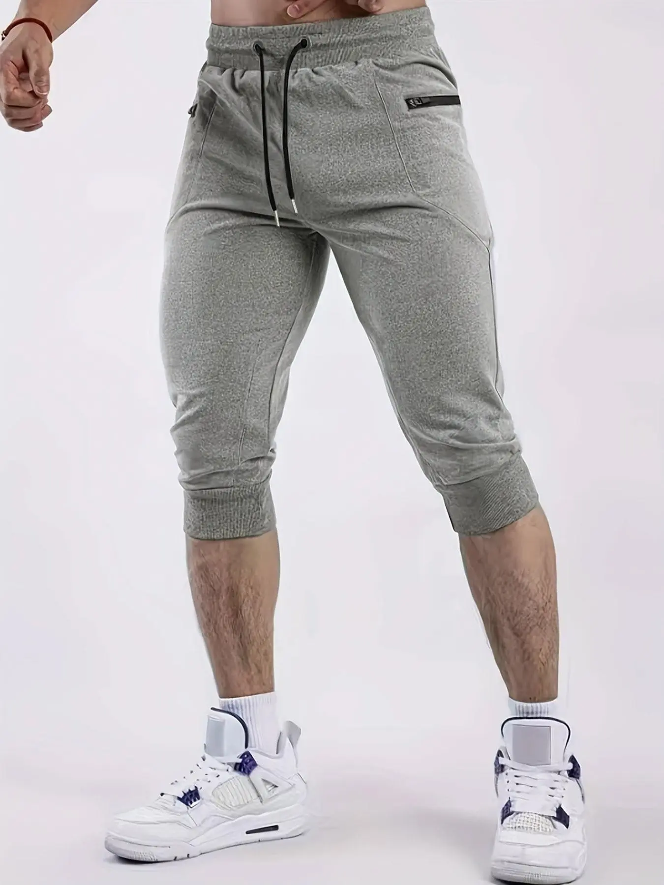 Men's Short Pants with Pocket Design, Casual Asymmetrical Style, Loose-Fitting, Sport Athletic Activewear, Spring & Fall, Ideal for Outdoor Adventures, Casual Sport Shorts