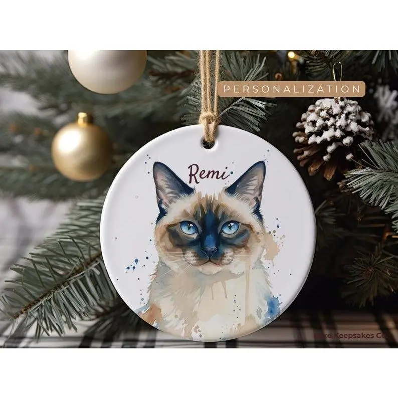 Custom / Personalized / Made-to-order Pet Ornament, Personalized Cat Ornament, Cat Remembrance Gift, Custom Cat Ornament for Christmas