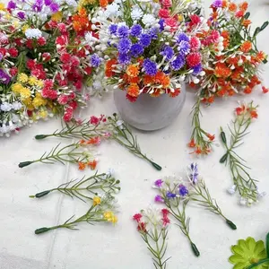 55pcs Real Touch Artificial Flowers, Realistic Faux Flowers, Miniature Dollhouse Vase Filler, Multicolor Mini Faux Floral Arrangements for Wedding, Birthday, Bridal Shower Decor, Perfect for Fall, Halloween, Ideal for Home, Table, Cafe Decor