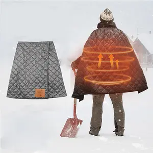 USB Multifunctional Heated Wrap Blanket (Gray) | USB-Powered | Wrap-Around Skirt Design: Covers Legs and Feet | Ideal for Winter Warming in the Office, at Home, or in the Car