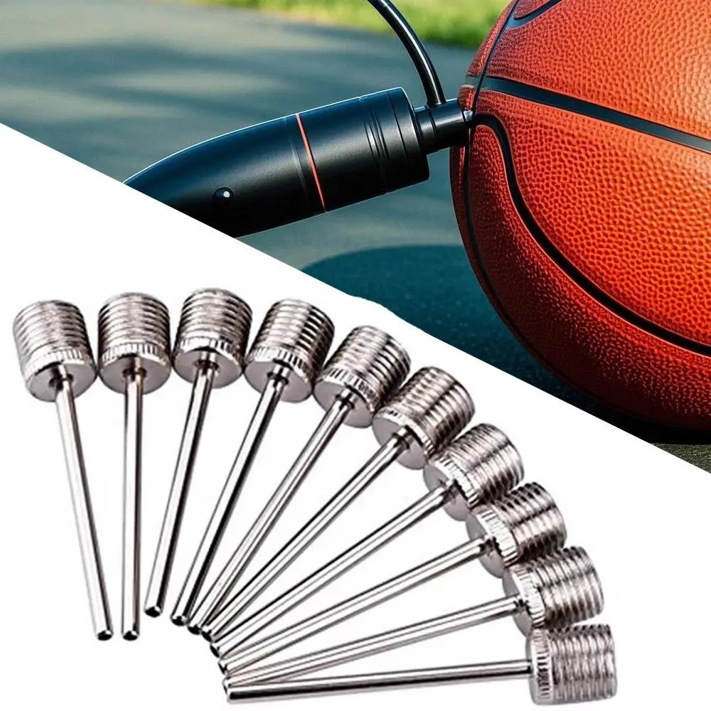 5/10pcs Stainless Steel Pump Pin Sport Ball Inflating Pump Needle For Football Basketball Soccer Inflatable Air Valve Adaptor Basketball Equipment
