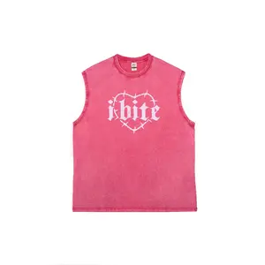 I Bite Tank Top Goth Adult Humor vintage washed pure cotton vest
