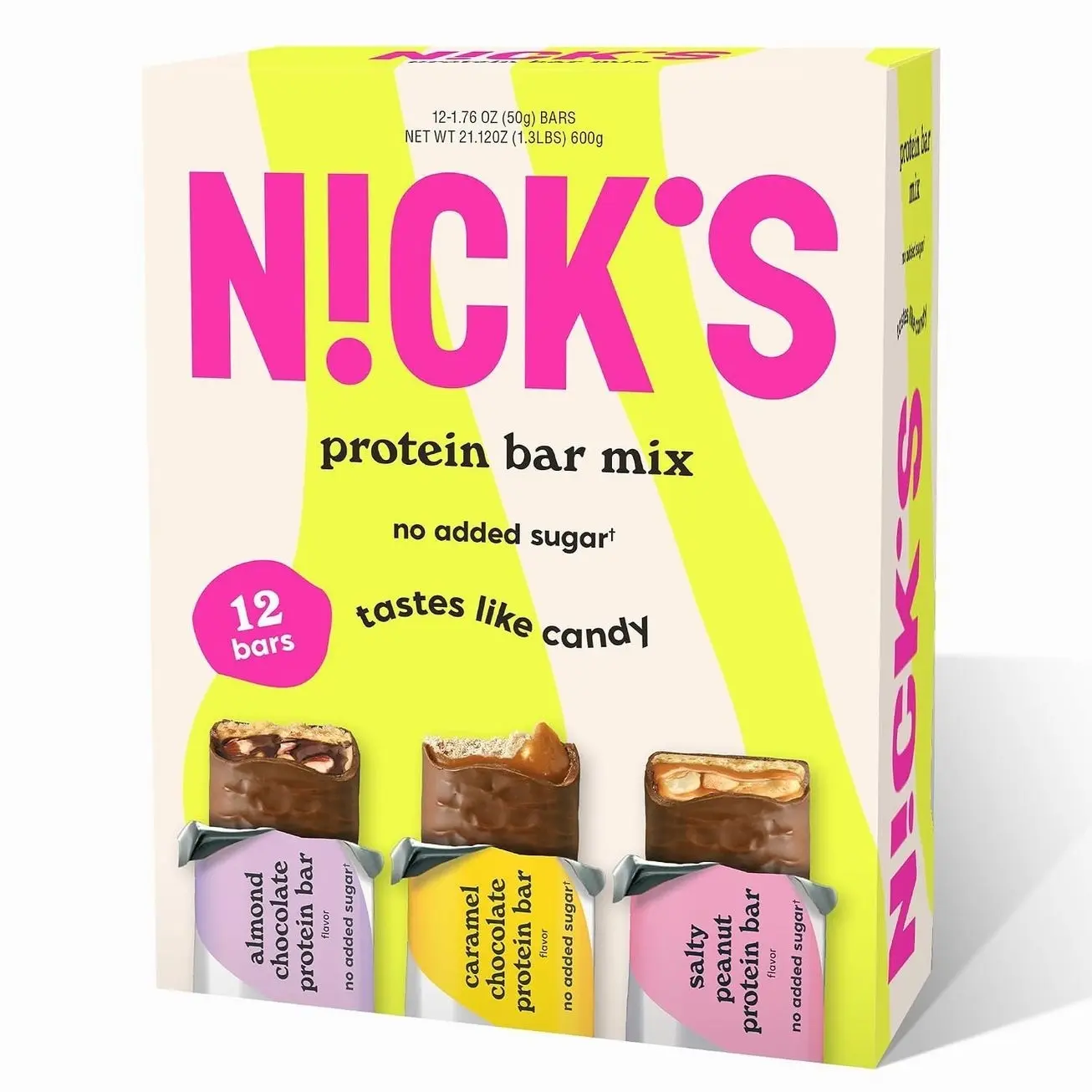 Nick’s Peanut Butter Protein Bars – 12-Count Box | High Protein, Low Calories, Low Carbs, Keto Friendly, No Added Sugar