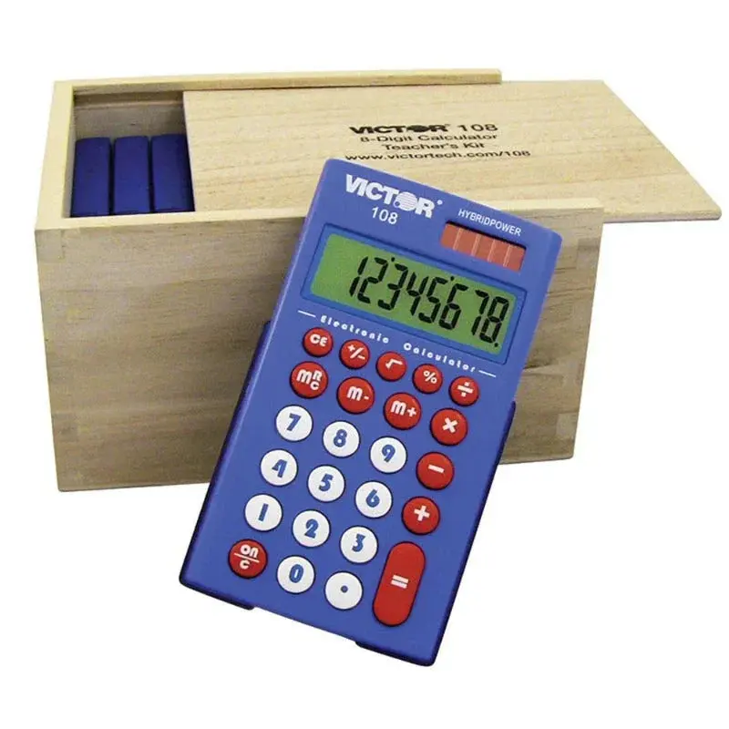 VICTOR Ten Pack 8-Digit Pocket Calculators with LCD Display
