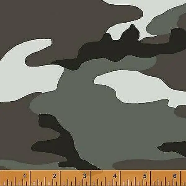 Gray Camo Cotton Fabric by Windham Fabrics