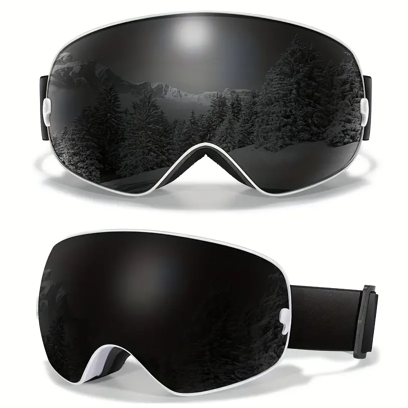 Adult Ski Goggles with Prescription Lens Compatibility - Anti-Fog Polarized Lenses, Wide Frame & Foam Cushion, TPU -Resistant Eyewear for Snowboarding, Ice Skating, Alpine Skiing, Snowmobile - Over Glasses/Contact-Free Use, Snow Goggles, Winter Goggles, M