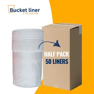 50-Pack – Heavy Duty 28 Mil PP+PE Disposable Plastic Inserts – Fits Standard 5-Gal Buckets – Tear-Resistant Liners for Mixing Epoxy, Thinset, Paint, Adhesives & Grout