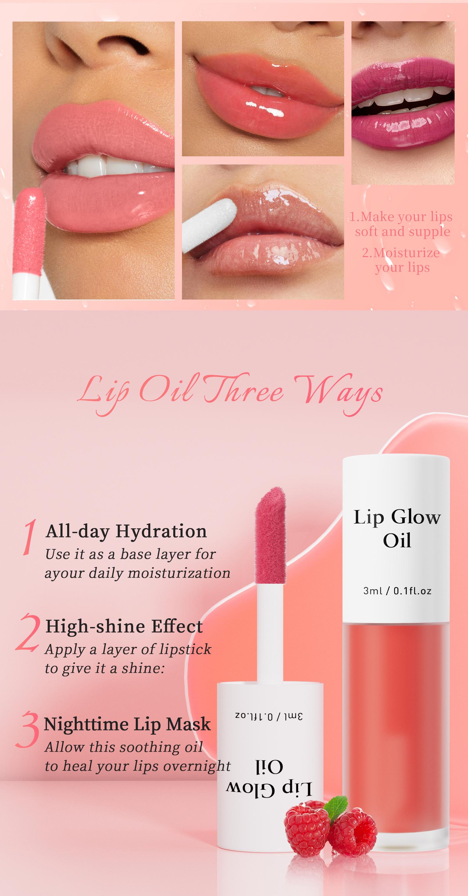 BOGO Alert 2-Count Lip Glow Oil Lip Stain Glossy Tinting Long Lasting Moisturizing Hydrating Plump Transfer Proof Lip Care Makeup