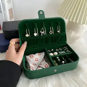 2026 Portable Jewelry Box Jewelry Organizer Display Travel Jewelry Case Boxes Button Leather Storage Chenille Jewelers