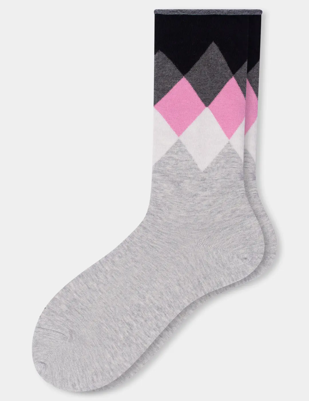 Women's Cotton Hue Jeans Socks - Soft, Comfortable, Breathable, Casual Ombre Argyle Socks, Argyle Pattern, Gradient Fade