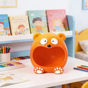 Large Capacity Fun Bear Entryway Storage Decor, Cartoon Shape, Cute Home Decoration, Key Organizer, Desk Organizer