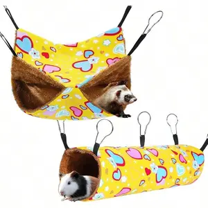Ferret Rat Hammock Guinea Pig Hideout Toys Large Soft Small Animal Bed Sugar Glider Chinchilla Squirrel Hammock Set For Cage Accories
