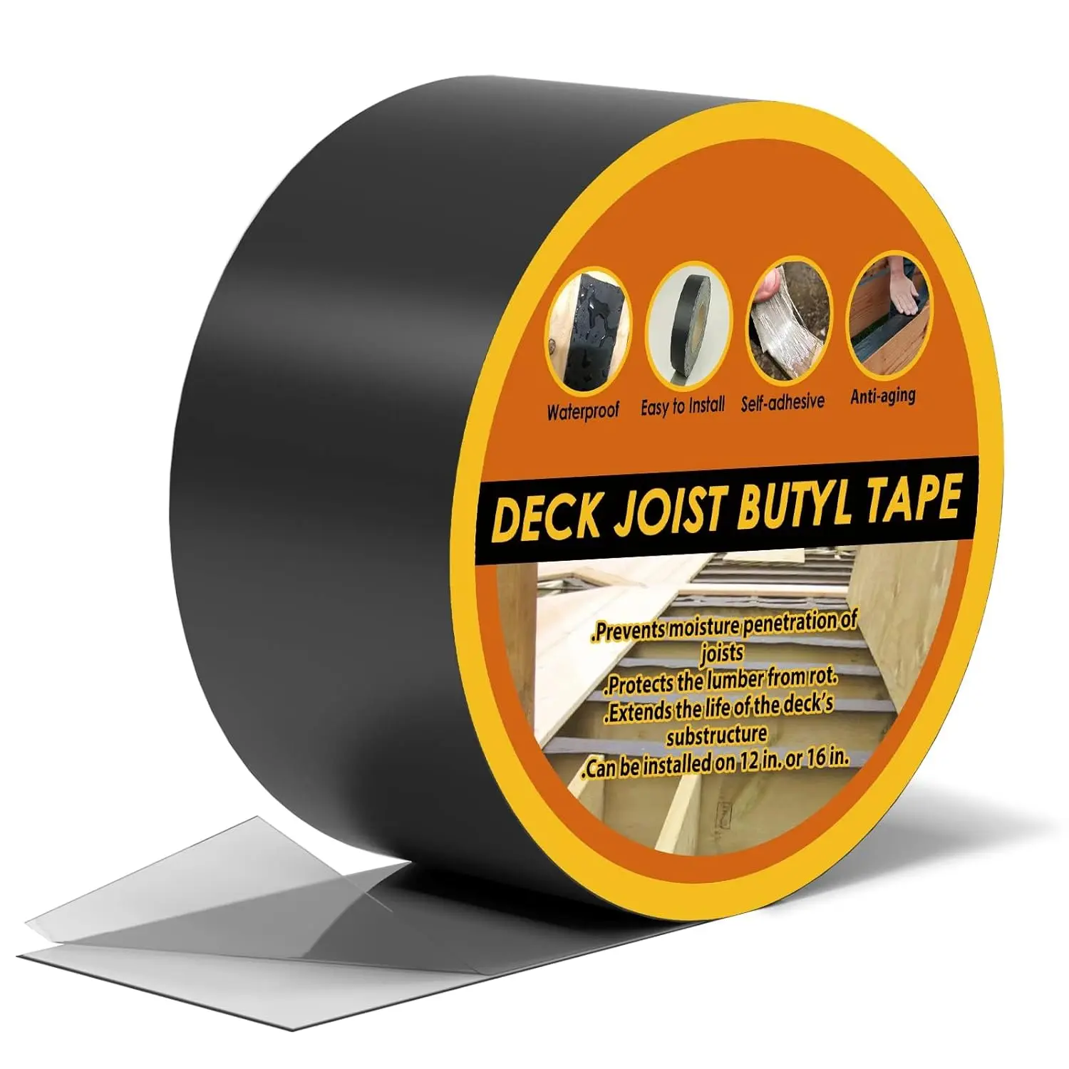 Joist Tape 3" x 50', 1pack Self-Adhesive Deck Joist Flashing Tape for Hardwood, Thermal , PVC,  Treated, and Composite Decking